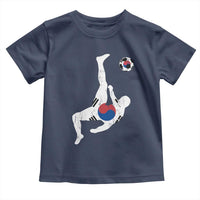 South Korea Soccer Toddler T Shirt Bicycle Kick Silhouette Korean Flag
