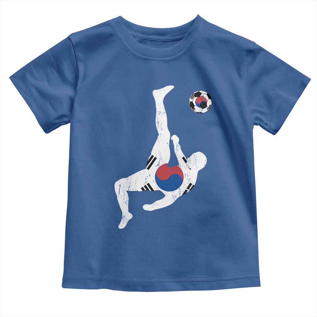 South Korea Soccer Toddler T Shirt Bicycle Kick Silhouette Korean Flag
