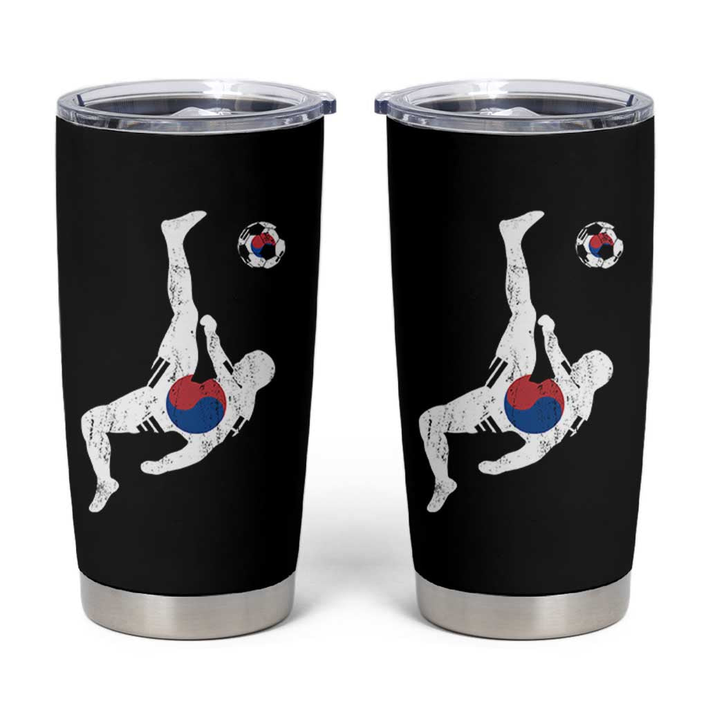 South Korea Soccer Tumbler Cup Bicycle Kick Silhouette Korean Flag