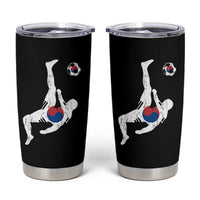 South Korea Soccer Tumbler Cup Bicycle Kick Silhouette Korean Flag