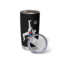 South Korea Soccer Tumbler Cup Bicycle Kick Silhouette Korean Flag
