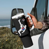 South Korea Soccer Tumbler With Handle Bicycle Kick Silhouette Korean Flag