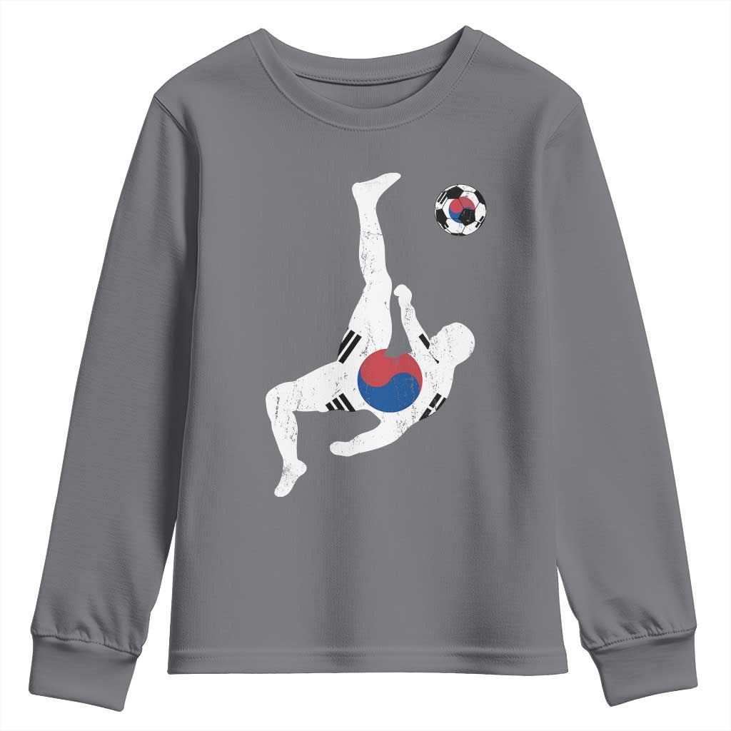 South Korea Soccer Youth Sweatshirt Bicycle Kick Silhouette Korean Flag