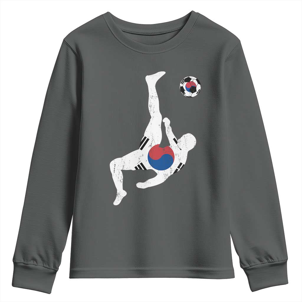 South Korea Soccer Youth Sweatshirt Bicycle Kick Silhouette Korean Flag