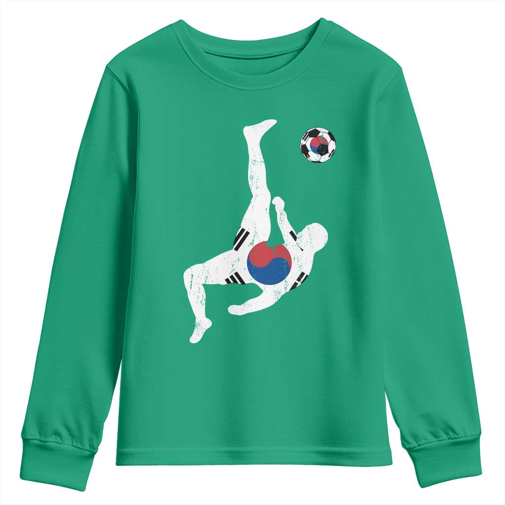 South Korea Soccer Youth Sweatshirt Bicycle Kick Silhouette Korean Flag