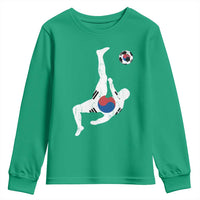 South Korea Soccer Youth Sweatshirt Bicycle Kick Silhouette Korean Flag