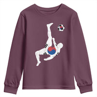 South Korea Soccer Youth Sweatshirt Bicycle Kick Silhouette Korean Flag