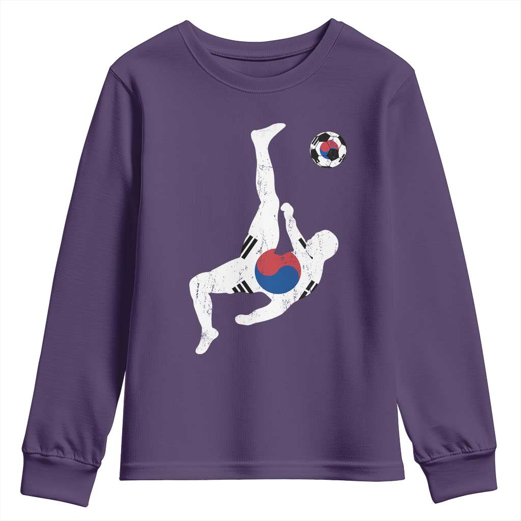 South Korea Soccer Youth Sweatshirt Bicycle Kick Silhouette Korean Flag