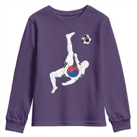 South Korea Soccer Youth Sweatshirt Bicycle Kick Silhouette Korean Flag