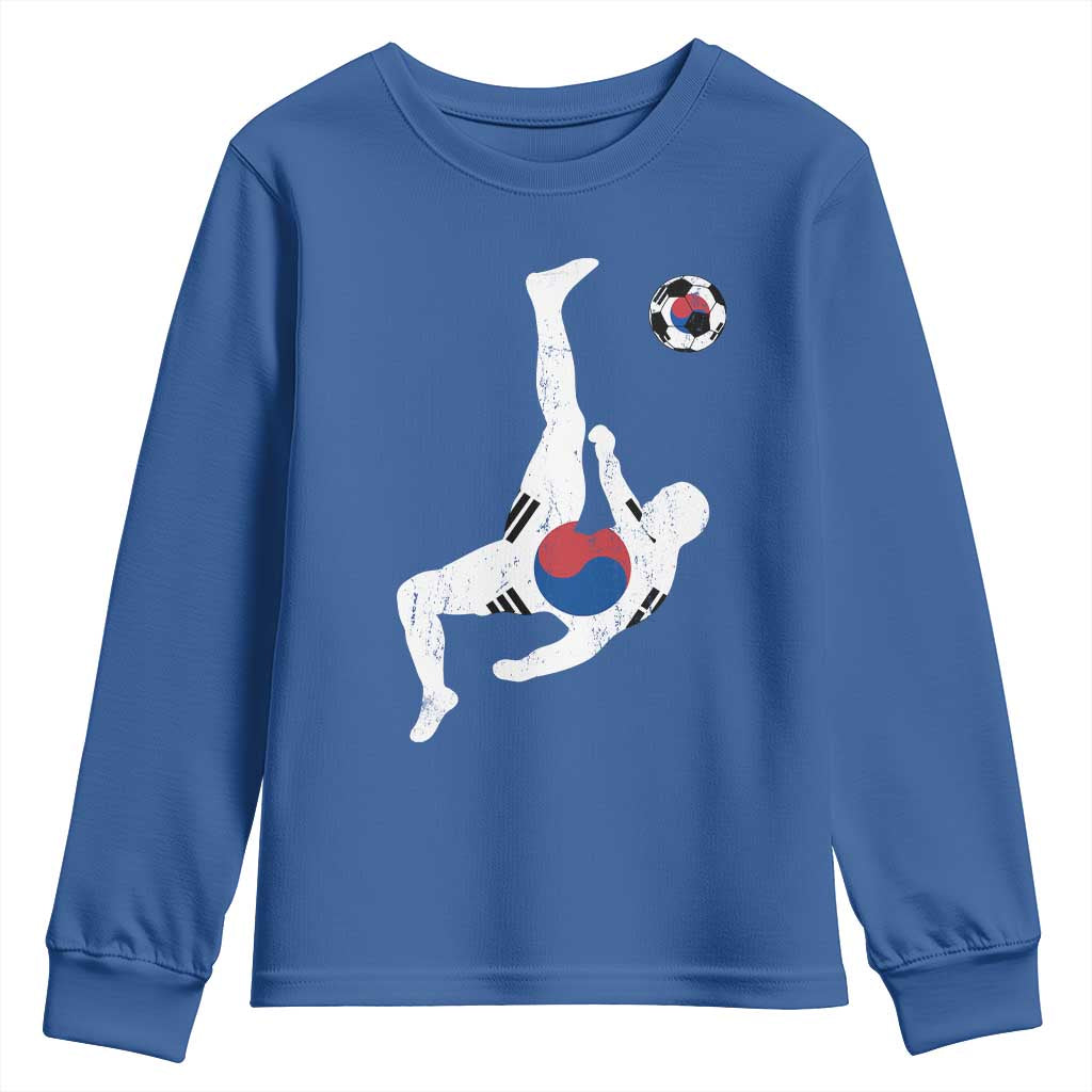 South Korea Soccer Youth Sweatshirt Bicycle Kick Silhouette Korean Flag