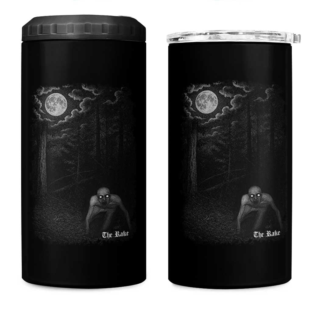 Rake Creepypasta 4 in 1 Can Cooler Tumbler Cryptid Series Cryptozoology Gift Creepy Horror Halloween - Wonder Print Shop