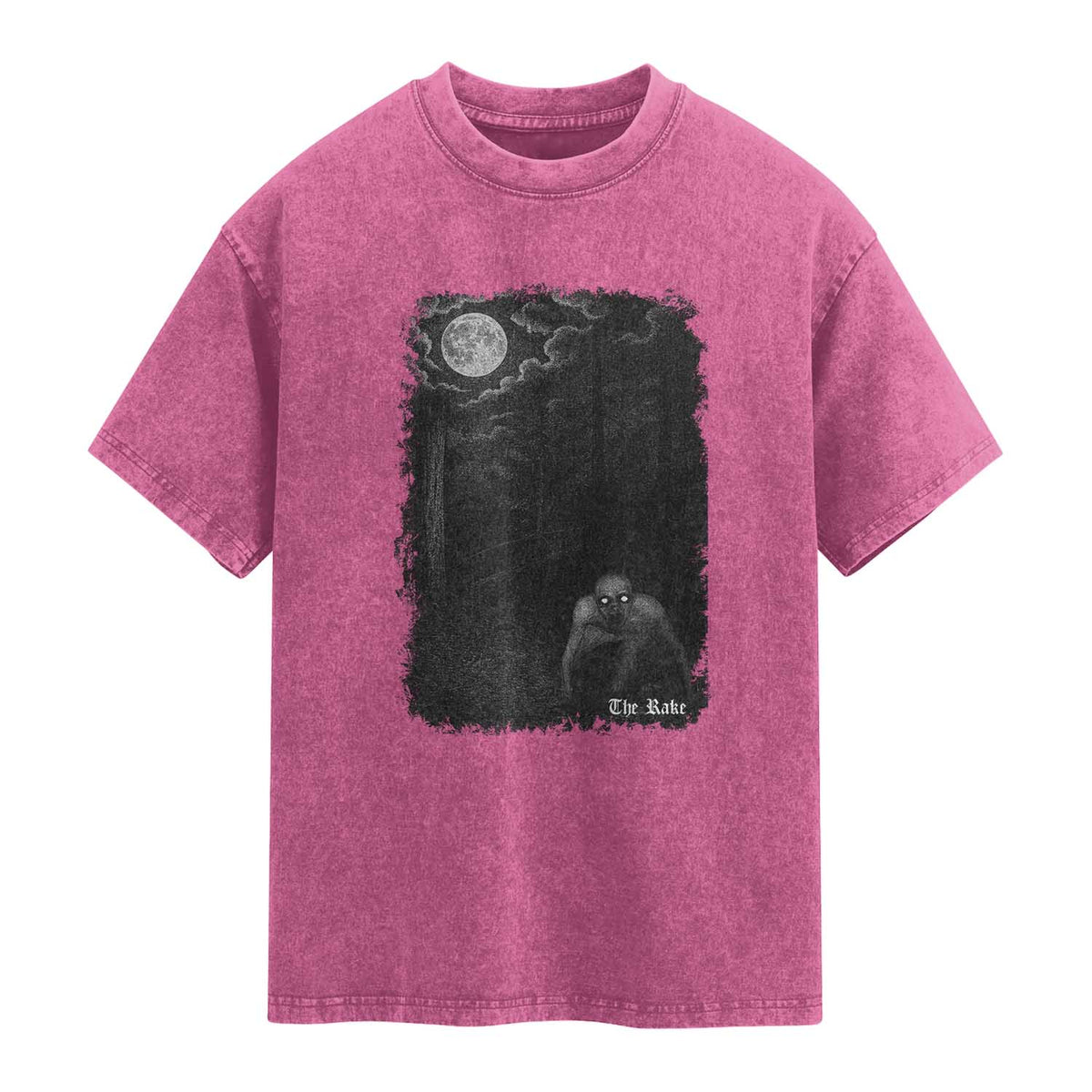 Rake Creepypasta Washed Cotton T-Shirt Cryptid Series Cryptozoology Gift Creepy Horror Halloween