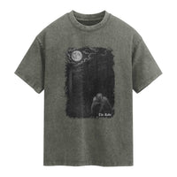 Rake Creepypasta Washed Cotton T-Shirt Cryptid Series Cryptozoology Gift Creepy Horror Halloween