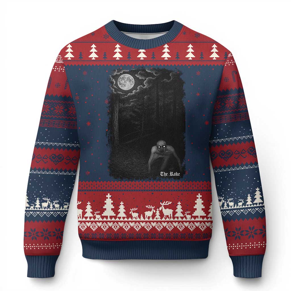 Rake Creepypasta Ugly Christmas Sweater Cryptid Series Cryptozoology Gift Creepy Horror Halloween - Wonder Print Shop