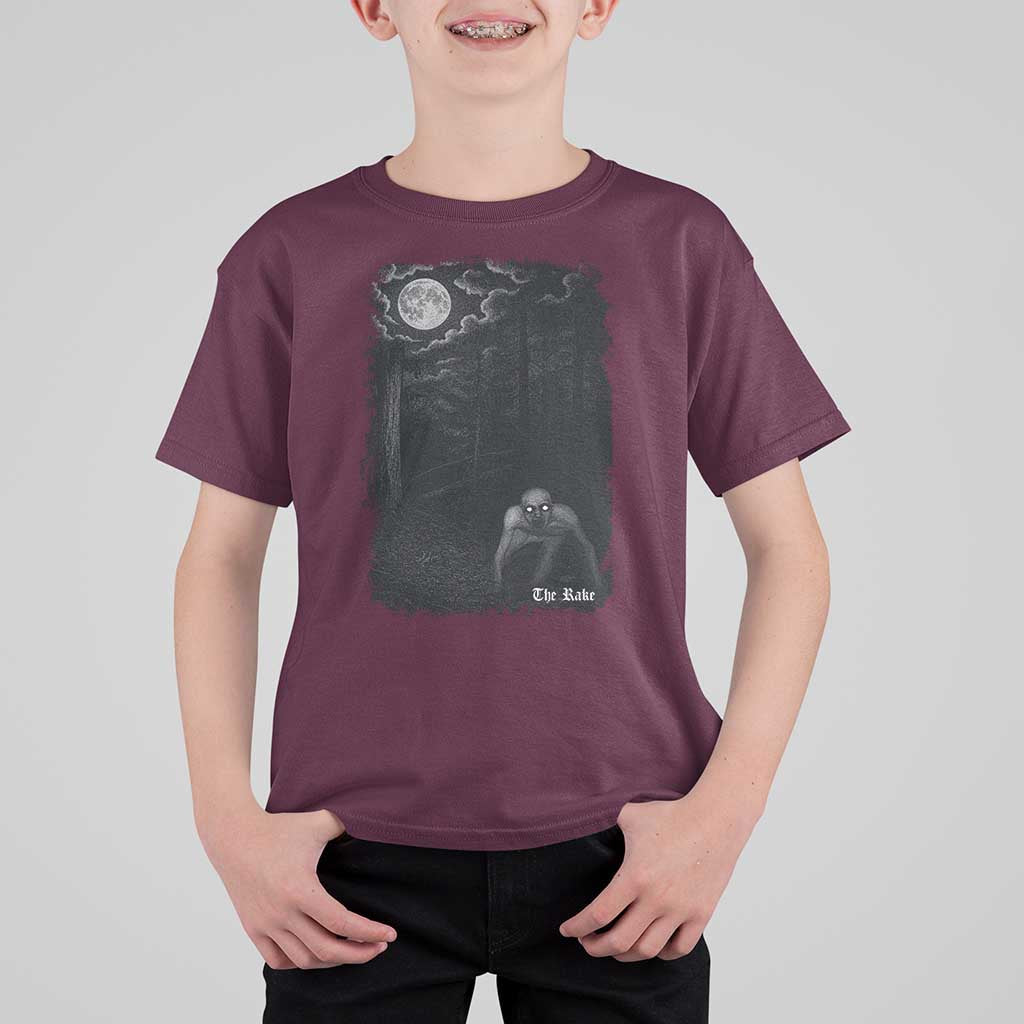 Rake Creepypasta T Shirt For Kid Cryptid Series Cryptozoology Gift Creepy Horror Halloween - Wonder Print Shop