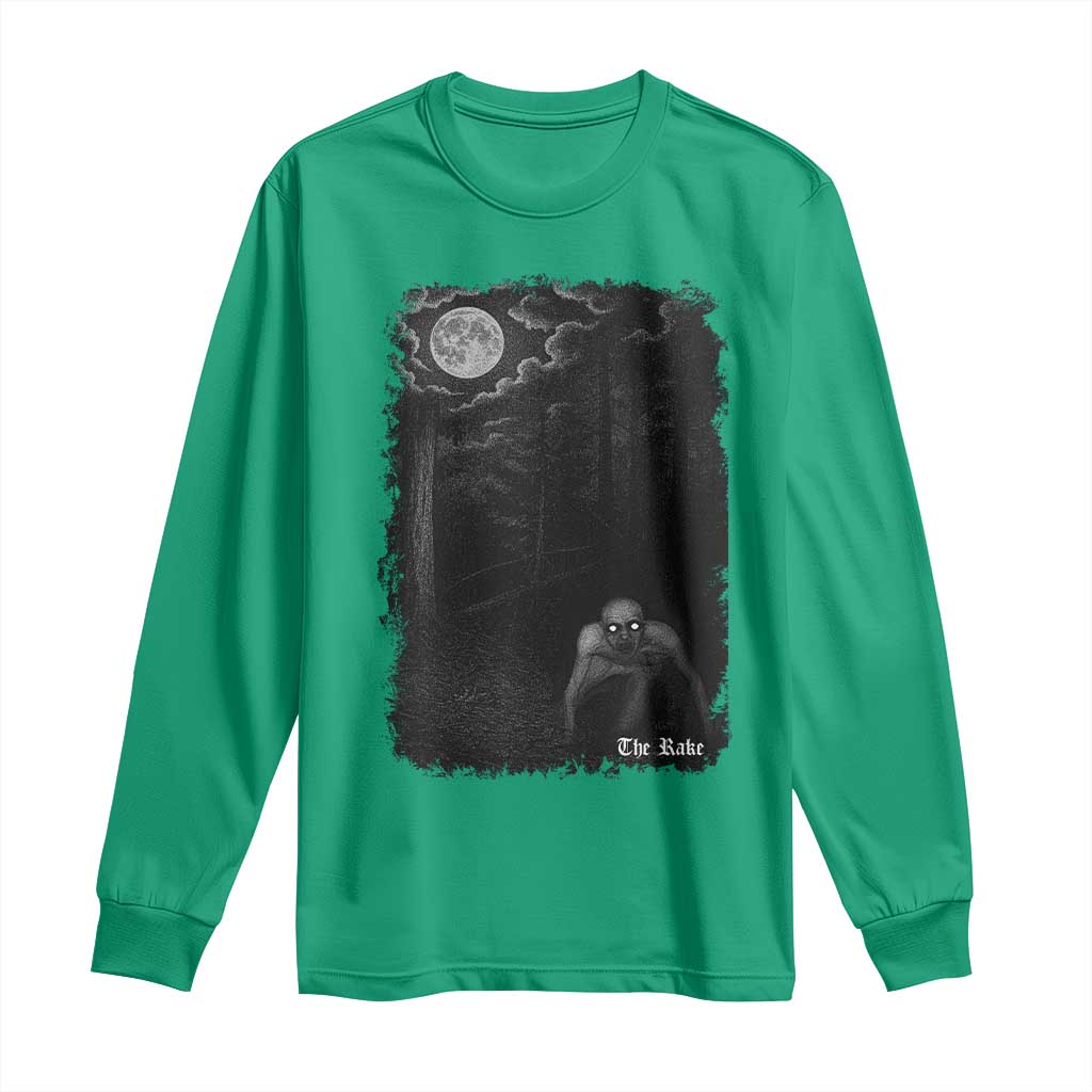 Rake Creepypasta Long Sleeve Shirt Cryptid Series Cryptozoology Gift Creepy Horror Halloween - Wonder Print Shop