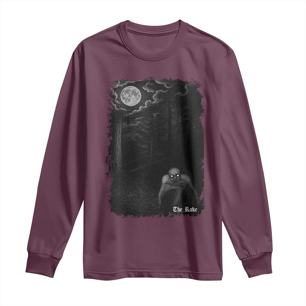 Rake Creepypasta Long Sleeve Shirt Cryptid Series Cryptozoology Gift Creepy Horror Halloween - Wonder Print Shop
