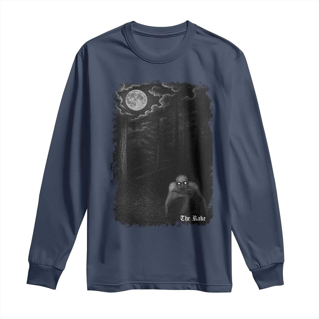 Rake Creepypasta Long Sleeve Shirt Cryptid Series Cryptozoology Gift Creepy Horror Halloween - Wonder Print Shop