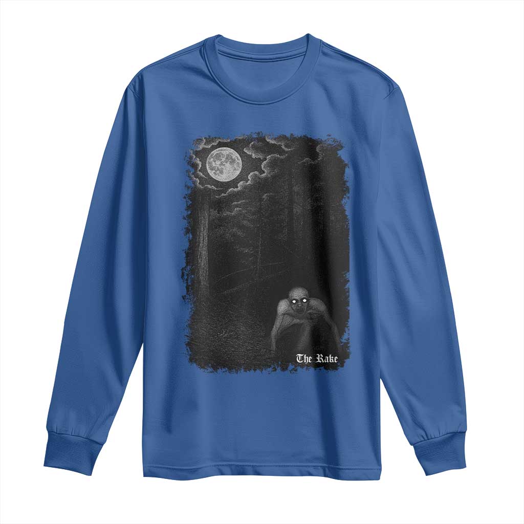 Rake Creepypasta Long Sleeve Shirt Cryptid Series Cryptozoology Gift Creepy Horror Halloween - Wonder Print Shop