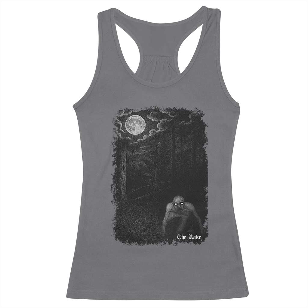 Rake Creepypasta Racerback Tank Top Cryptid Series Cryptozoology Gift Creepy Horror Halloween - Wonder Print Shop