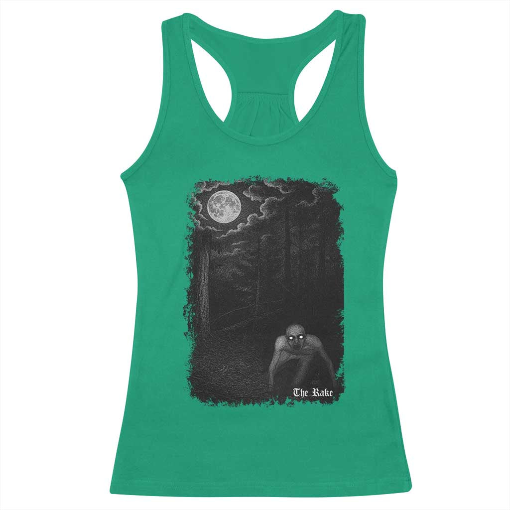 Rake Creepypasta Racerback Tank Top Cryptid Series Cryptozoology Gift Creepy Horror Halloween - Wonder Print Shop