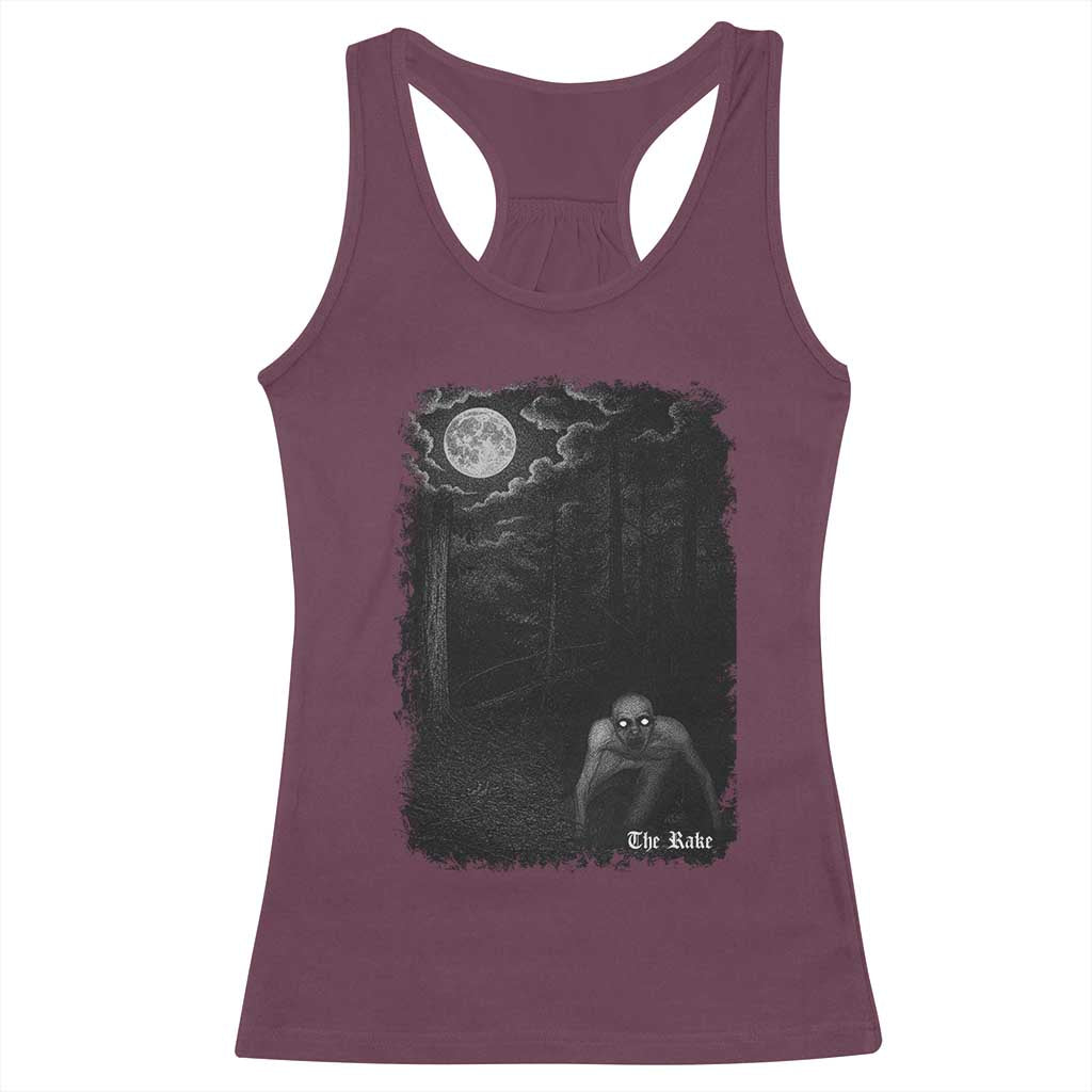 Rake Creepypasta Racerback Tank Top Cryptid Series Cryptozoology Gift Creepy Horror Halloween - Wonder Print Shop