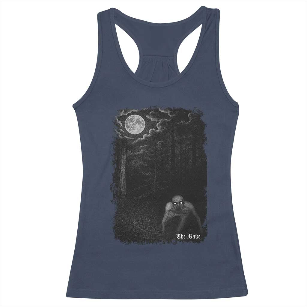 Rake Creepypasta Racerback Tank Top Cryptid Series Cryptozoology Gift Creepy Horror Halloween - Wonder Print Shop