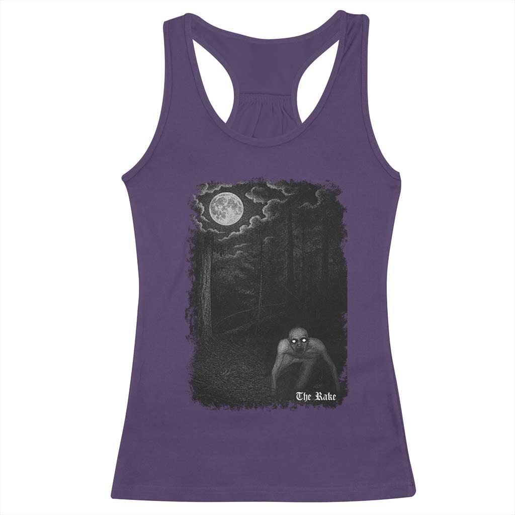 Rake Creepypasta Racerback Tank Top Cryptid Series Cryptozoology Gift Creepy Horror Halloween - Wonder Print Shop