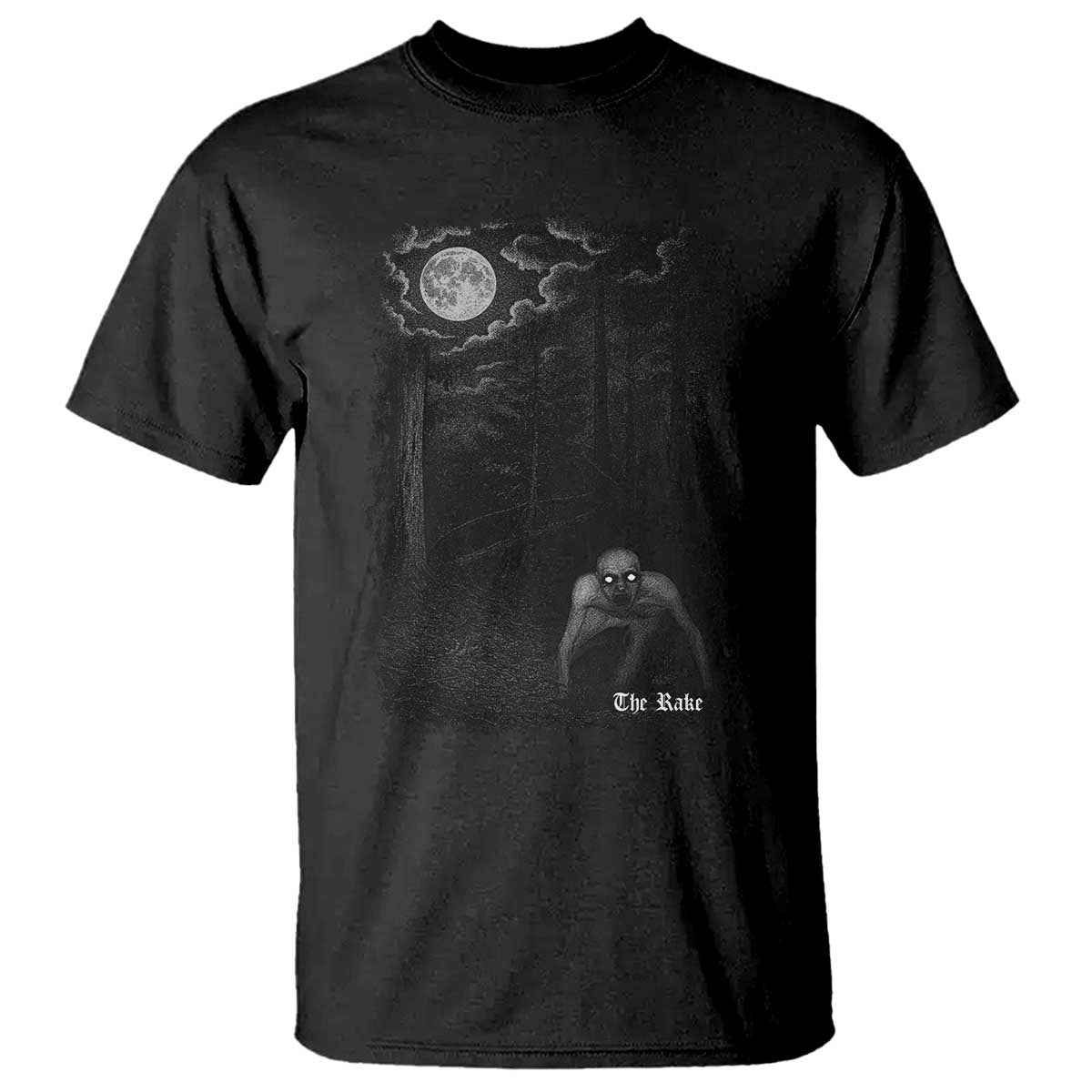 Rake Creepypasta T Shirt Cryptid Series Cryptozoology Gift Creepy Horror Halloween - Wonder Print Shop