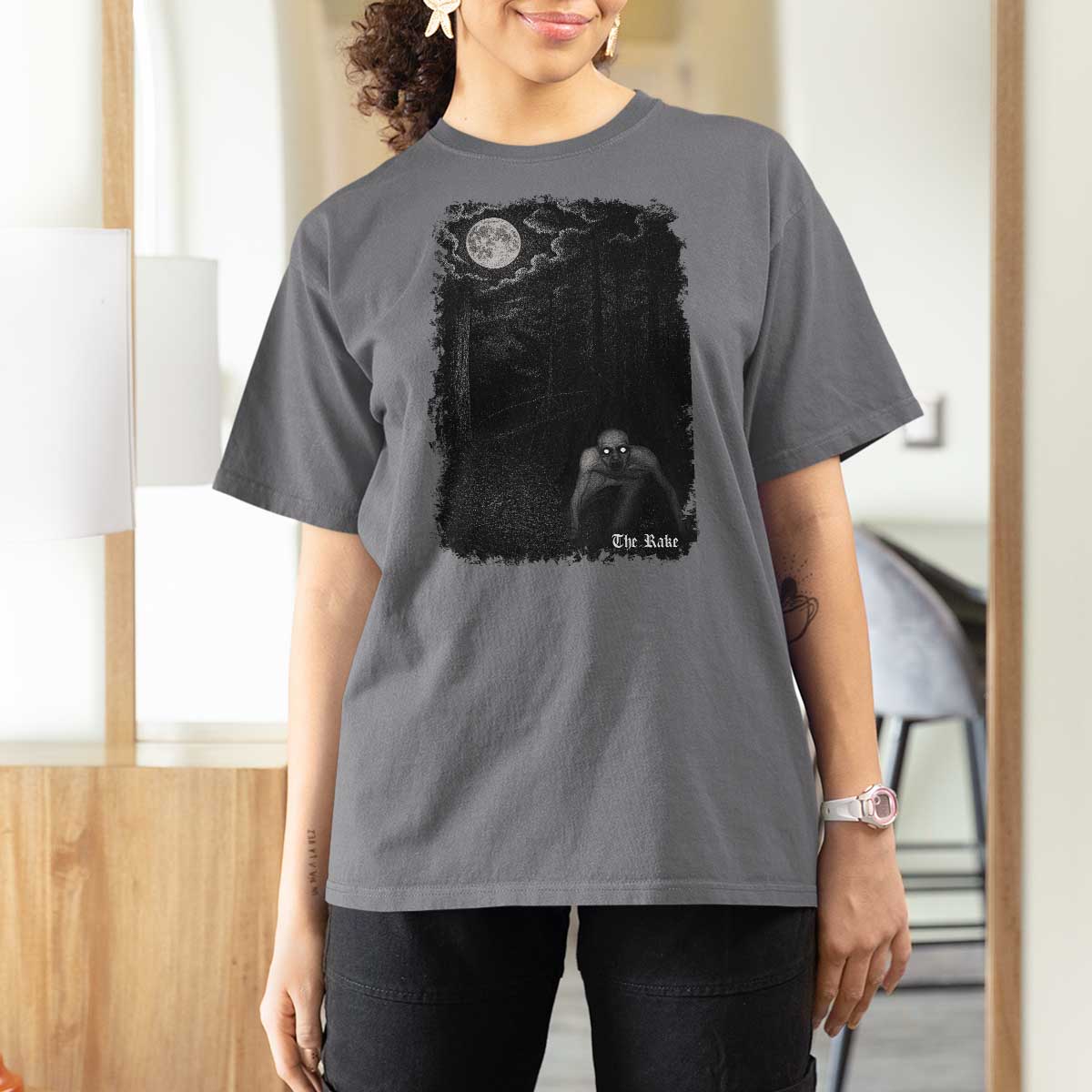 Rake Creepypasta T Shirt For Women Cryptid Series Cryptozoology Gift Creepy Horror Halloween - Wonder Print Shop