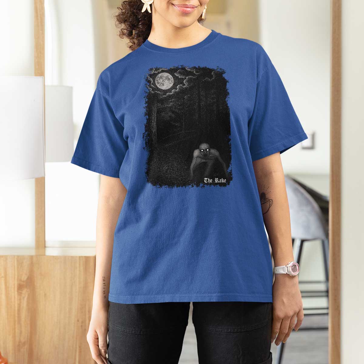 Rake Creepypasta T Shirt For Women Cryptid Series Cryptozoology Gift Creepy Horror Halloween - Wonder Print Shop