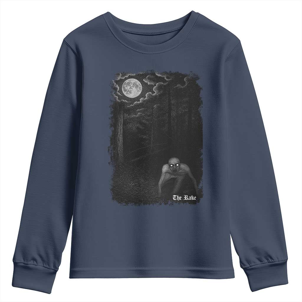 Rake Creepypasta Youth Sweatshirt Cryptid Series Cryptozoology Gift Creepy Horror Halloween - Wonder Print Shop