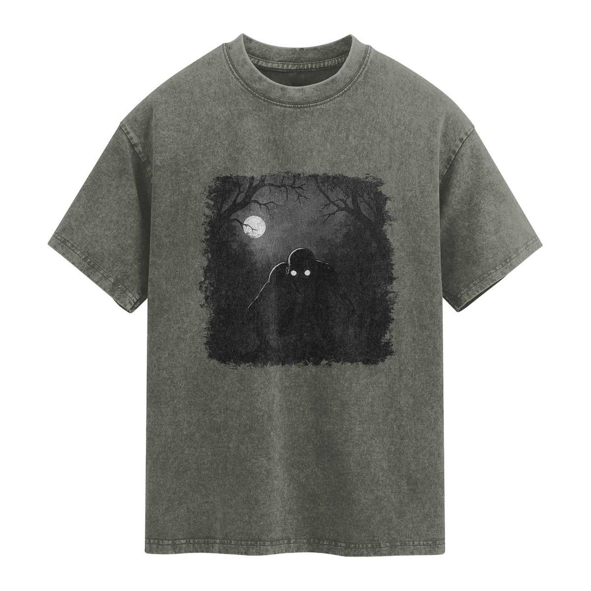 Rake Creepypasta Washed Cotton T-Shirt Creepy Cryptid Series Cryptozoology Gift Halloween