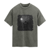 Rake Creepypasta Washed Cotton T-Shirt Creepy Cryptid Series Cryptozoology Gift Halloween