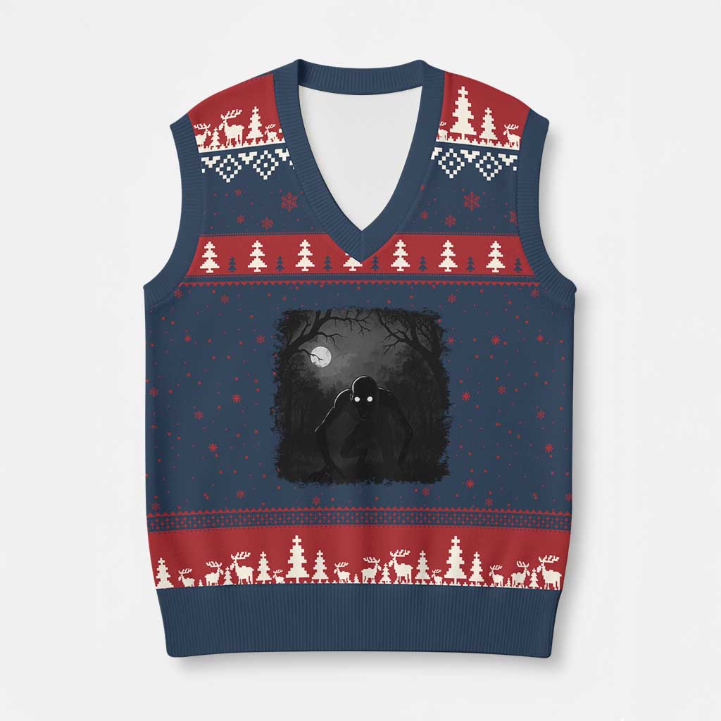 Rake Creepypasta V-Neck Knit Sweater Vest Creepy Cryptid Series Cryptozoology Gift Halloween - Wonder Print Shop