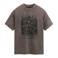 Rake Creepypasta Washed Cotton T-Shirt Creepy Cryptid Series Alt Goth Grunge Horror Aesthetic