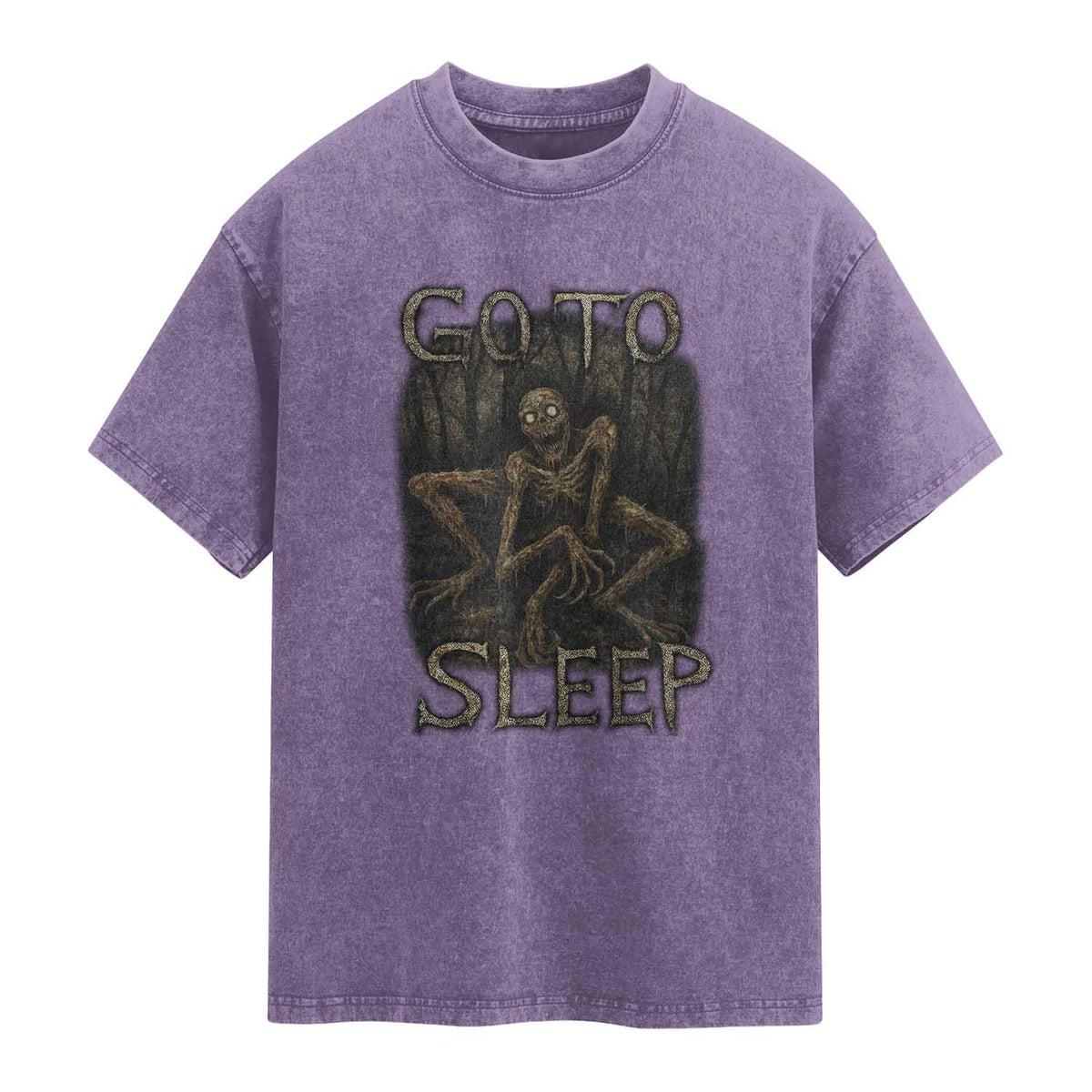 Rake Creepypasta Washed Cotton T-Shirt Creepy Cryptid Series Alt Goth Grunge Horror Aesthetic