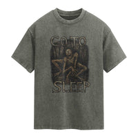 Rake Creepypasta Washed Cotton T-Shirt Creepy Cryptid Series Alt Goth Grunge Horror Aesthetic