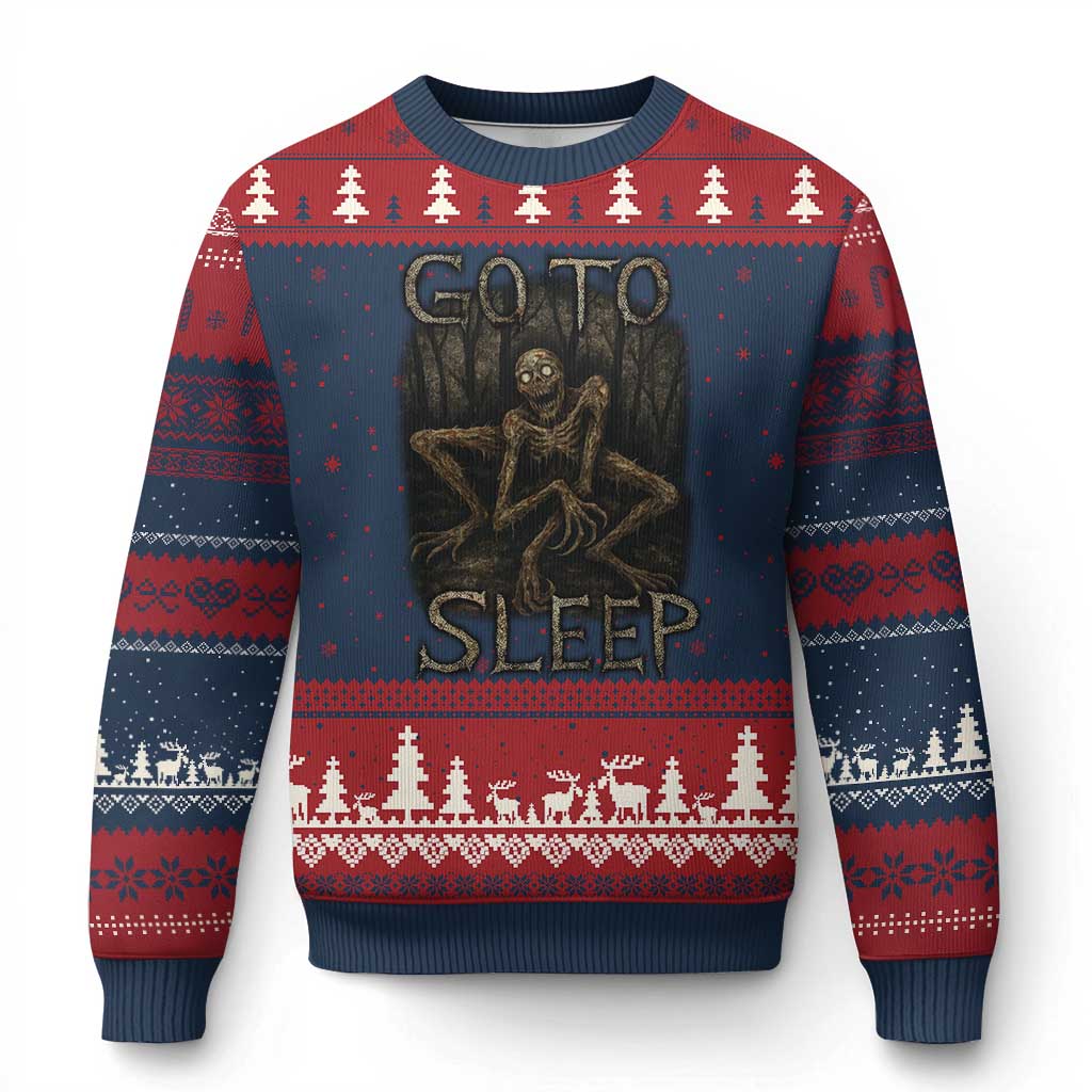 Rake Creepypasta Ugly Christmas Sweater Creepy Cryptid Series Alt Goth Grunge Horror Aesthetic - Wonder Print Shop