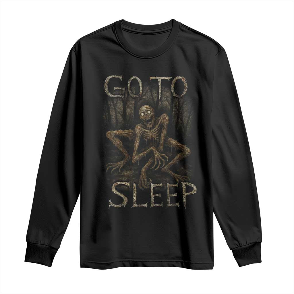 Rake Creepypasta Long Sleeve Shirt Creepy Cryptid Series Alt Goth Grunge Horror Aesthetic - Wonder Print Shop