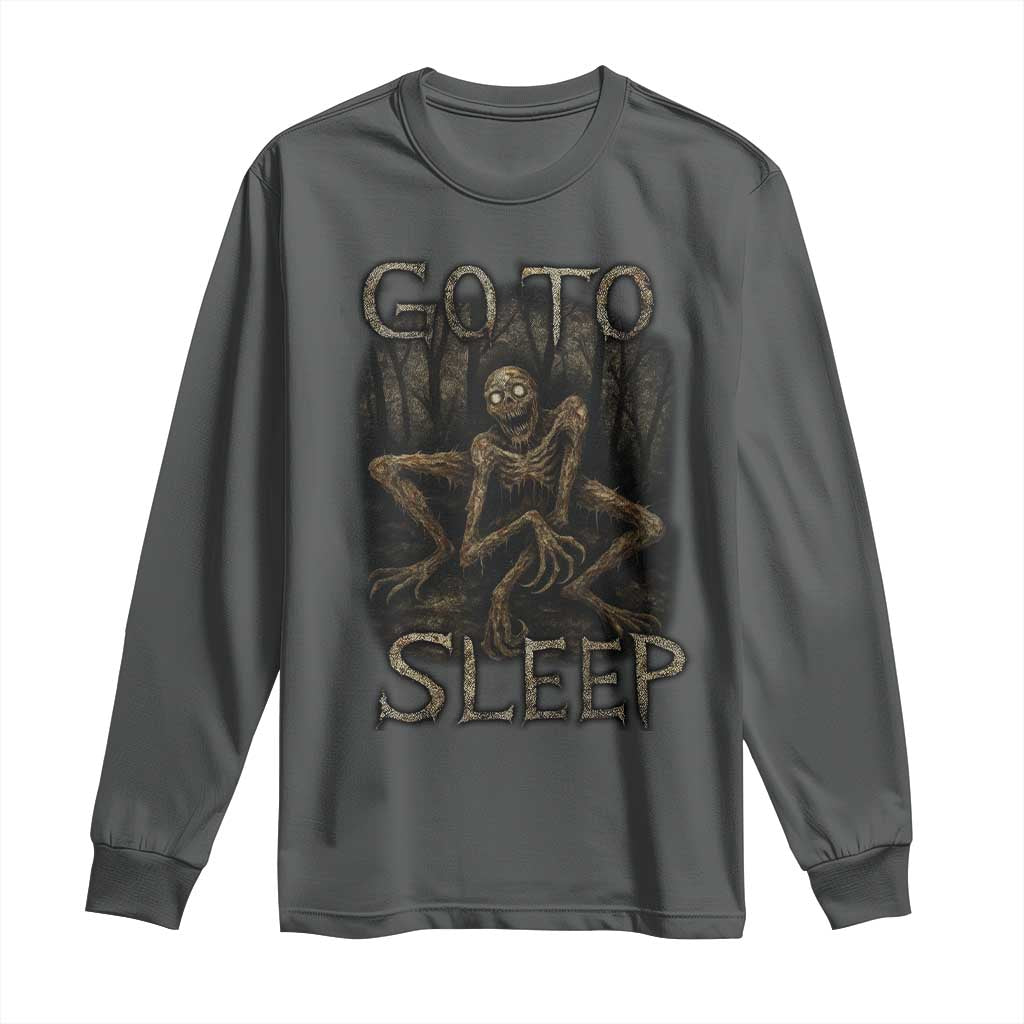 Rake Creepypasta Long Sleeve Shirt Creepy Cryptid Series Alt Goth Grunge Horror Aesthetic - Wonder Print Shop