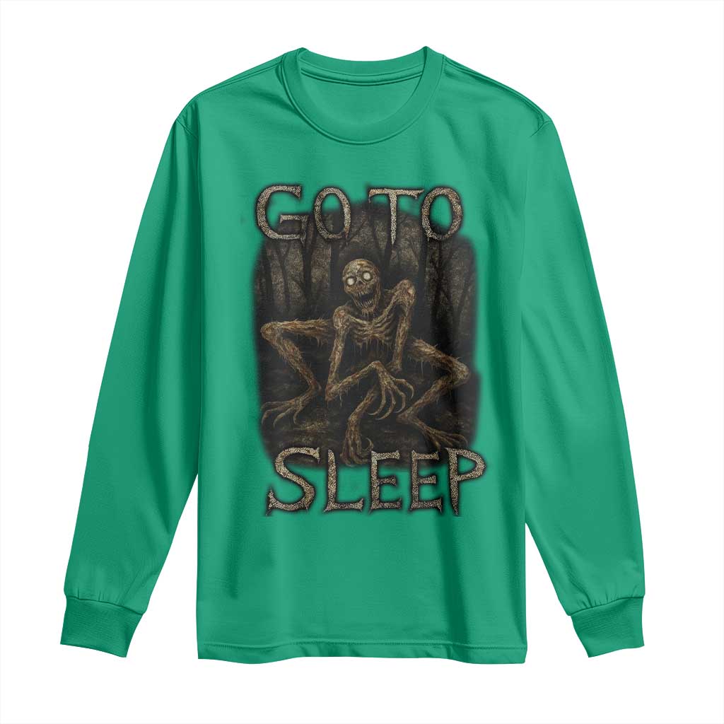 Rake Creepypasta Long Sleeve Shirt Creepy Cryptid Series Alt Goth Grunge Horror Aesthetic - Wonder Print Shop