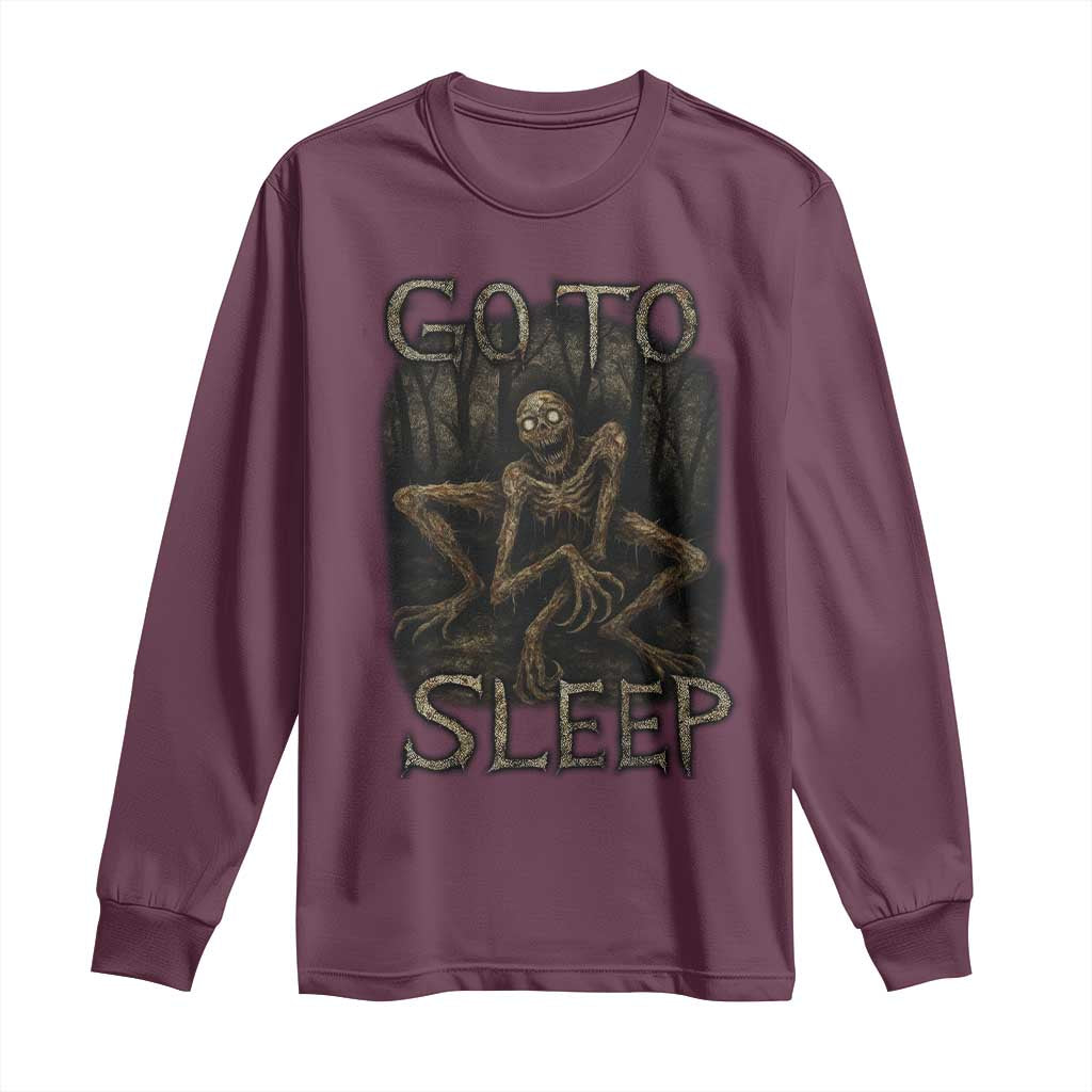 Rake Creepypasta Long Sleeve Shirt Creepy Cryptid Series Alt Goth Grunge Horror Aesthetic - Wonder Print Shop