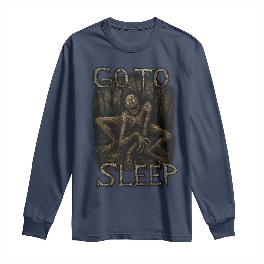 Rake Creepypasta Long Sleeve Shirt Creepy Cryptid Series Alt Goth Grunge Horror Aesthetic - Wonder Print Shop