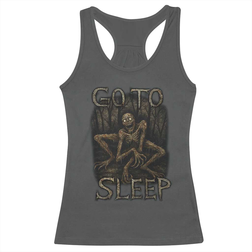 Rake Creepypasta Racerback Tank Top Creepy Cryptid Series Alt Goth Grunge Horror Aesthetic - Wonder Print Shop