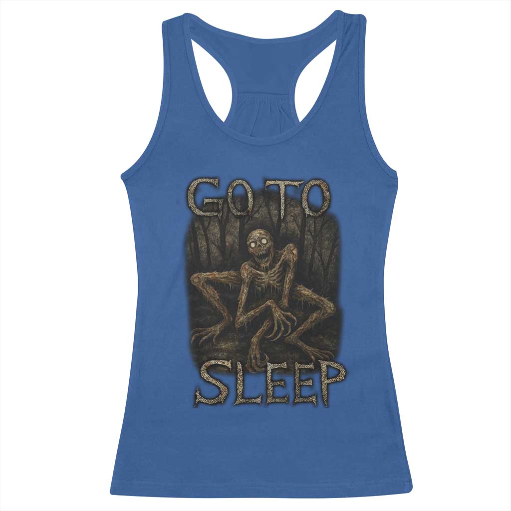 Rake Creepypasta Racerback Tank Top Creepy Cryptid Series Alt Goth Grunge Horror Aesthetic - Wonder Print Shop