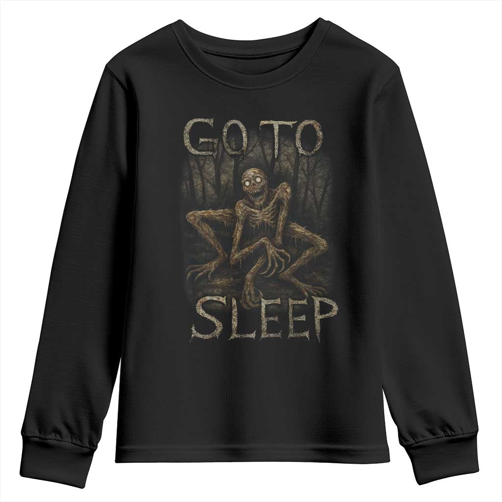 Rake Creepypasta Youth Sweatshirt Creepy Cryptid Series Alt Goth Grunge Horror Aesthetic - Wonder Print Shop