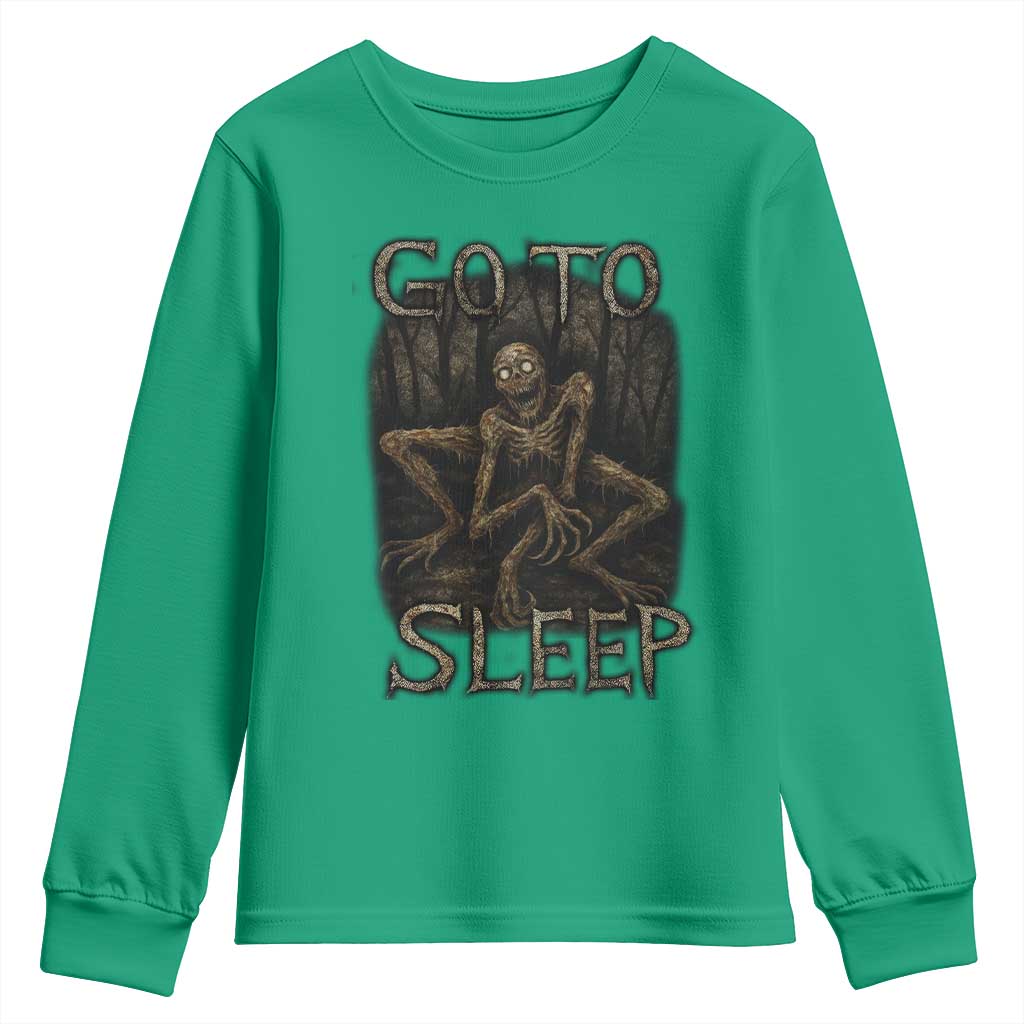 Rake Creepypasta Youth Sweatshirt Creepy Cryptid Series Alt Goth Grunge Horror Aesthetic - Wonder Print Shop