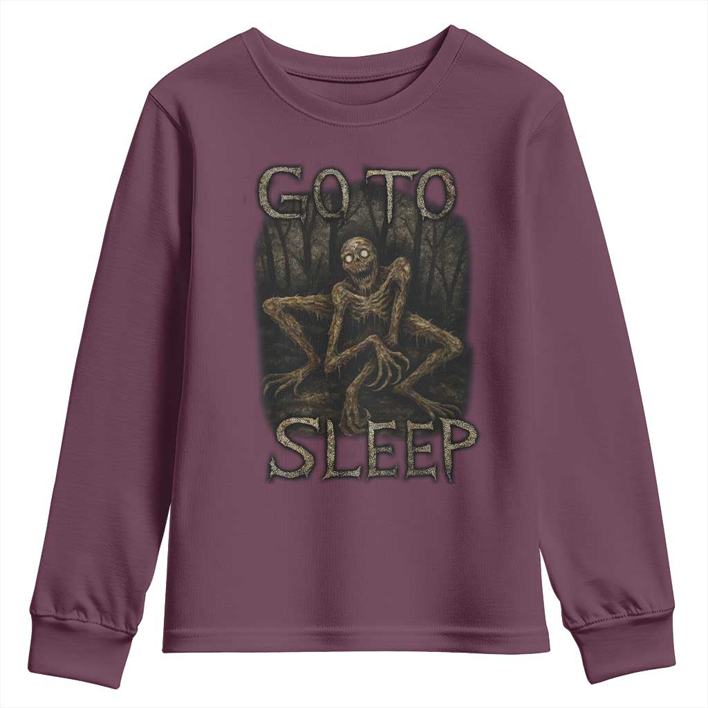 Rake Creepypasta Youth Sweatshirt Creepy Cryptid Series Alt Goth Grunge Horror Aesthetic - Wonder Print Shop