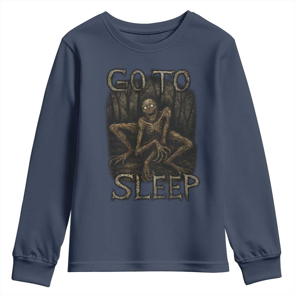 Rake Creepypasta Youth Sweatshirt Creepy Cryptid Series Alt Goth Grunge Horror Aesthetic - Wonder Print Shop